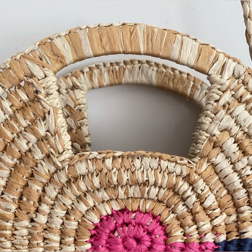 Top Shop Colorful Straw Circle Bag - Picture 3 of 5
